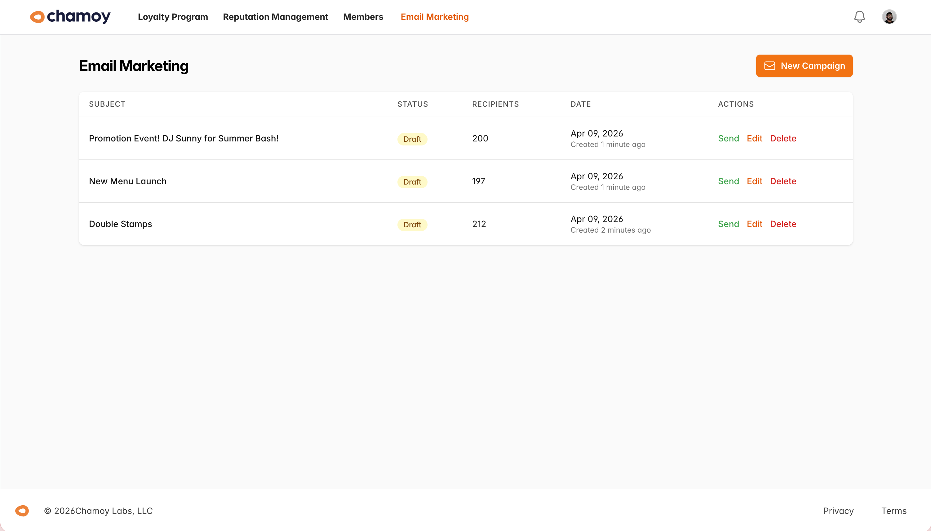 Manage all your campaigns in one place feature showcase
